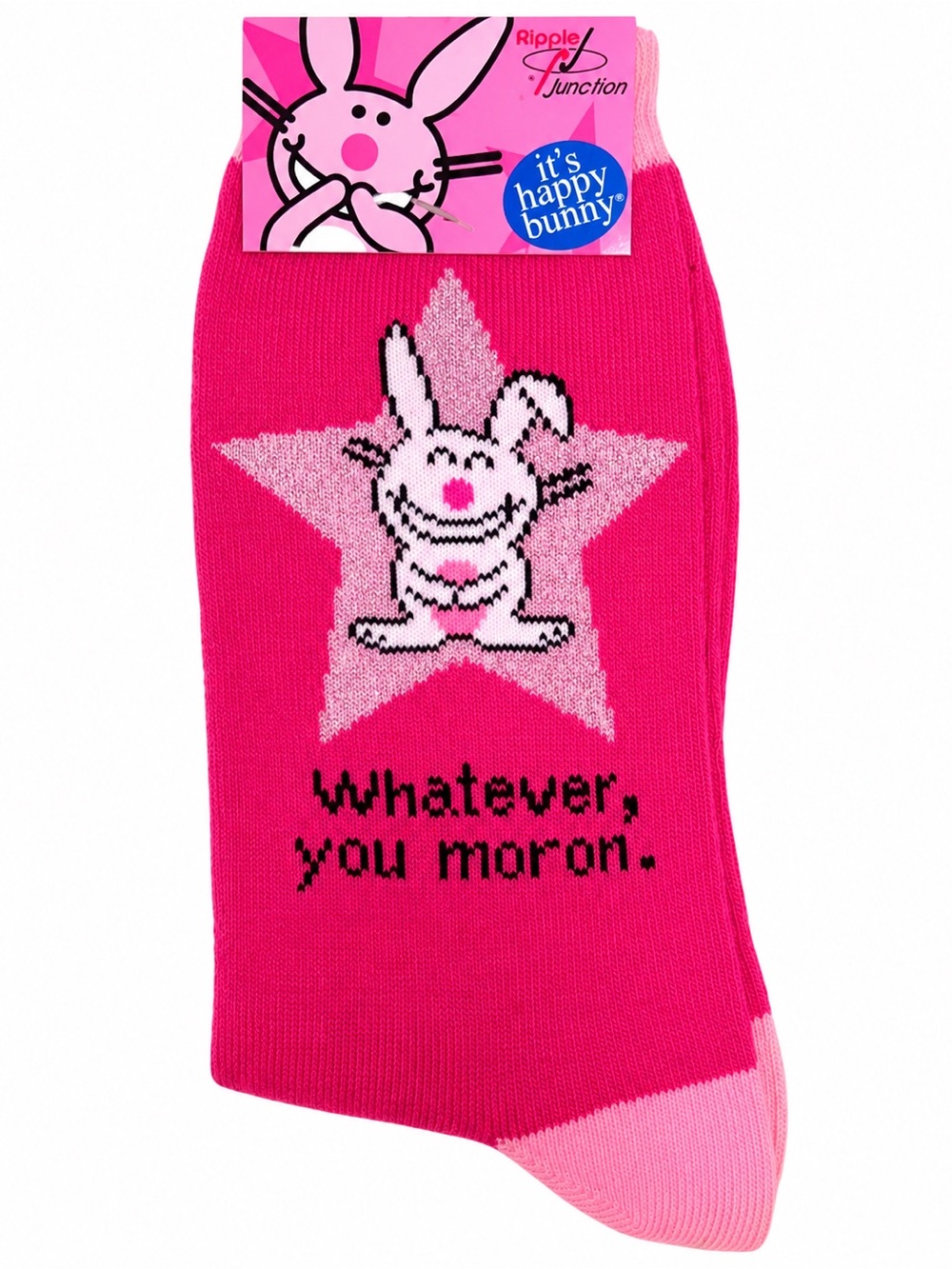Vintage 2003 It’s Happy Bunny Pink Crew Socks New With Tag Y2K